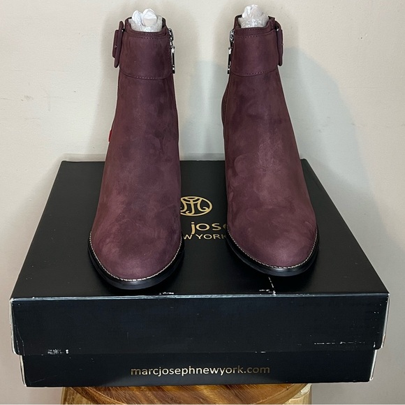 🌻Marc Joseph Burgundy Ankle Boots - Picture 2 of 9